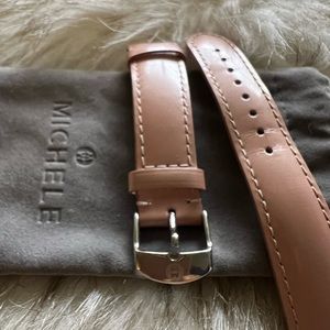 Authentic Michele genuine leather watch band 18mm